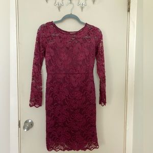 Burgundy lace dress, medium